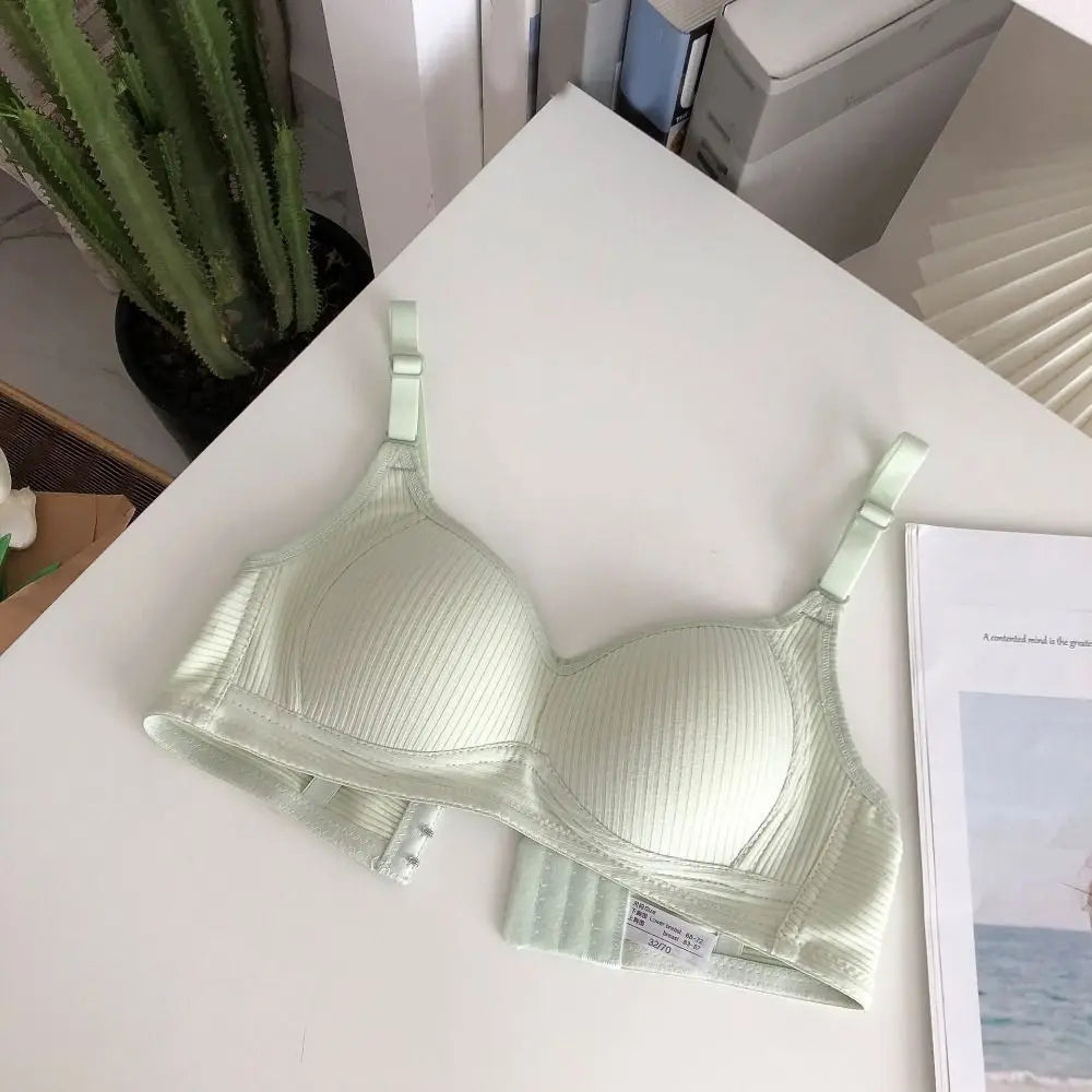 Sujetador inalámbrico ajustado para mujer, Bralettes con pechos recogidos a prueba de golpes, lencería antiflacidez, sujetador con escote en V profundo para verano