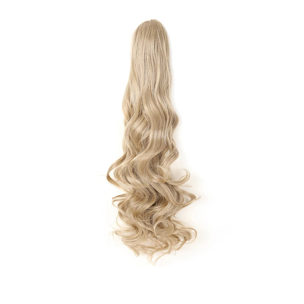 Extensión de cola de caballo, pinza sintética en postizo, extensiones de cabello de cola de caballo onduladas y rizadas, peluca larga de cola de caballo para mujer