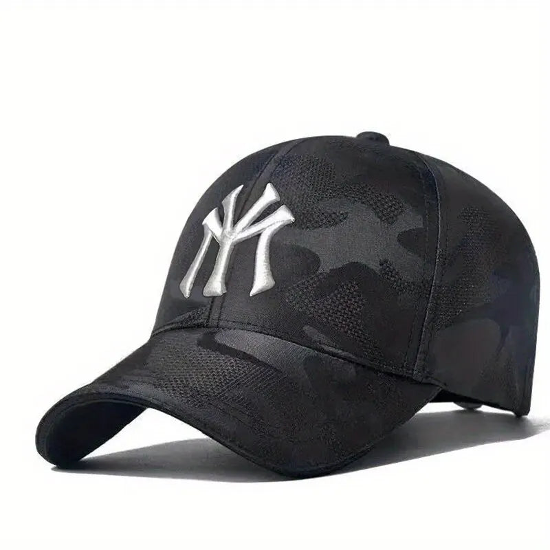 Sombreros de béisbol de camuflaje con bordado de letras a la moda, sombreros casuales ajustables para exteriores para primavera y otoño, sombrero protector solar