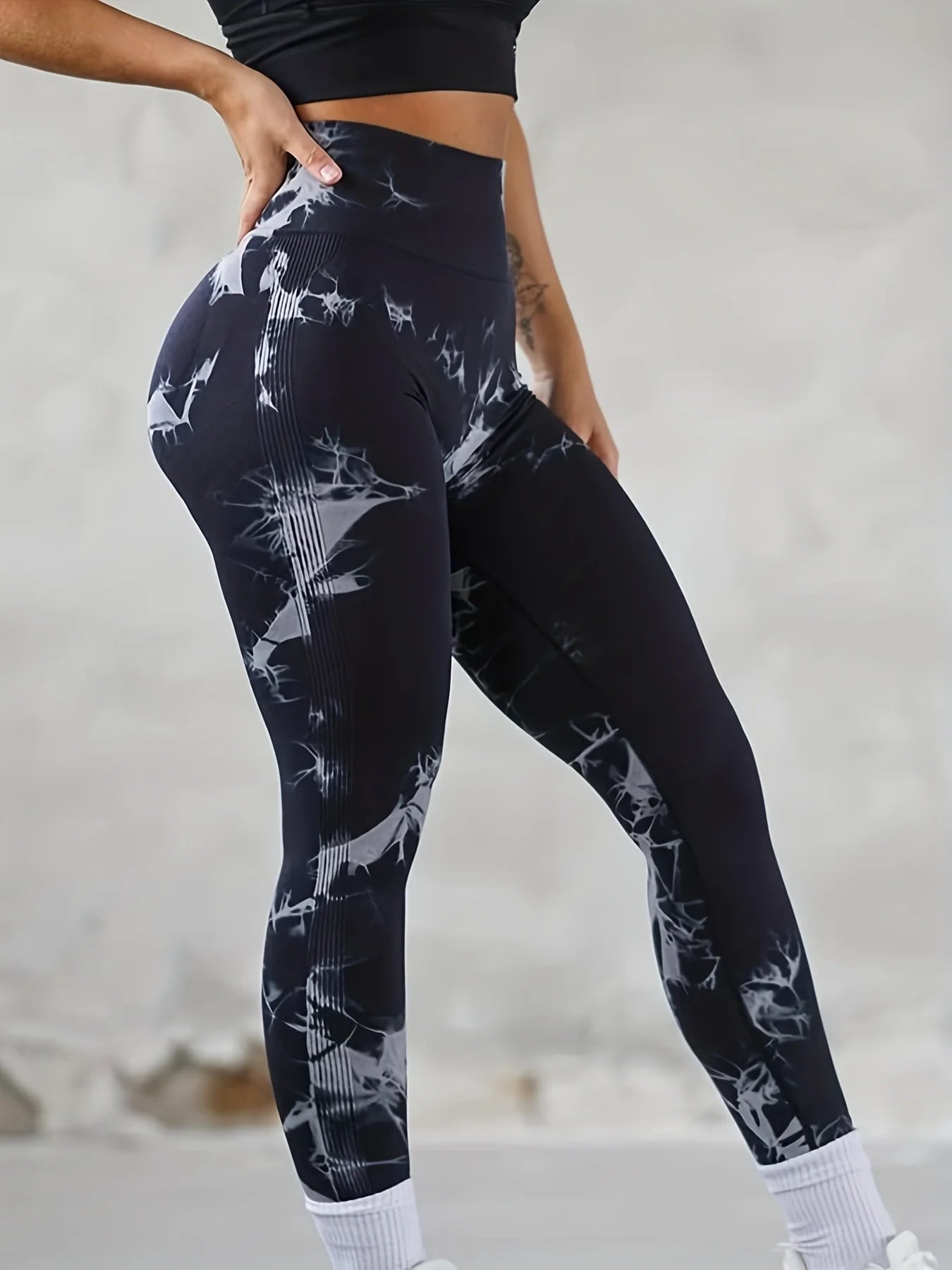 Leggings sin costuras Tie Dye para mujer, pantalones de yoga de cintura alta, medias elásticas para levantamiento de glúteos