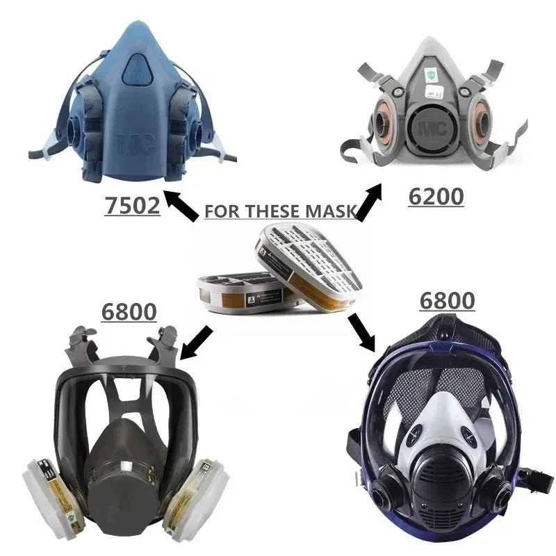 6200/7502/6800 Mascarilla de gas quÃÂmico 6001/6002/6004 Caja 5N11 Filtro de protección de algodón Mascarilla de pinturaRespiratorAccesorios reemplazables