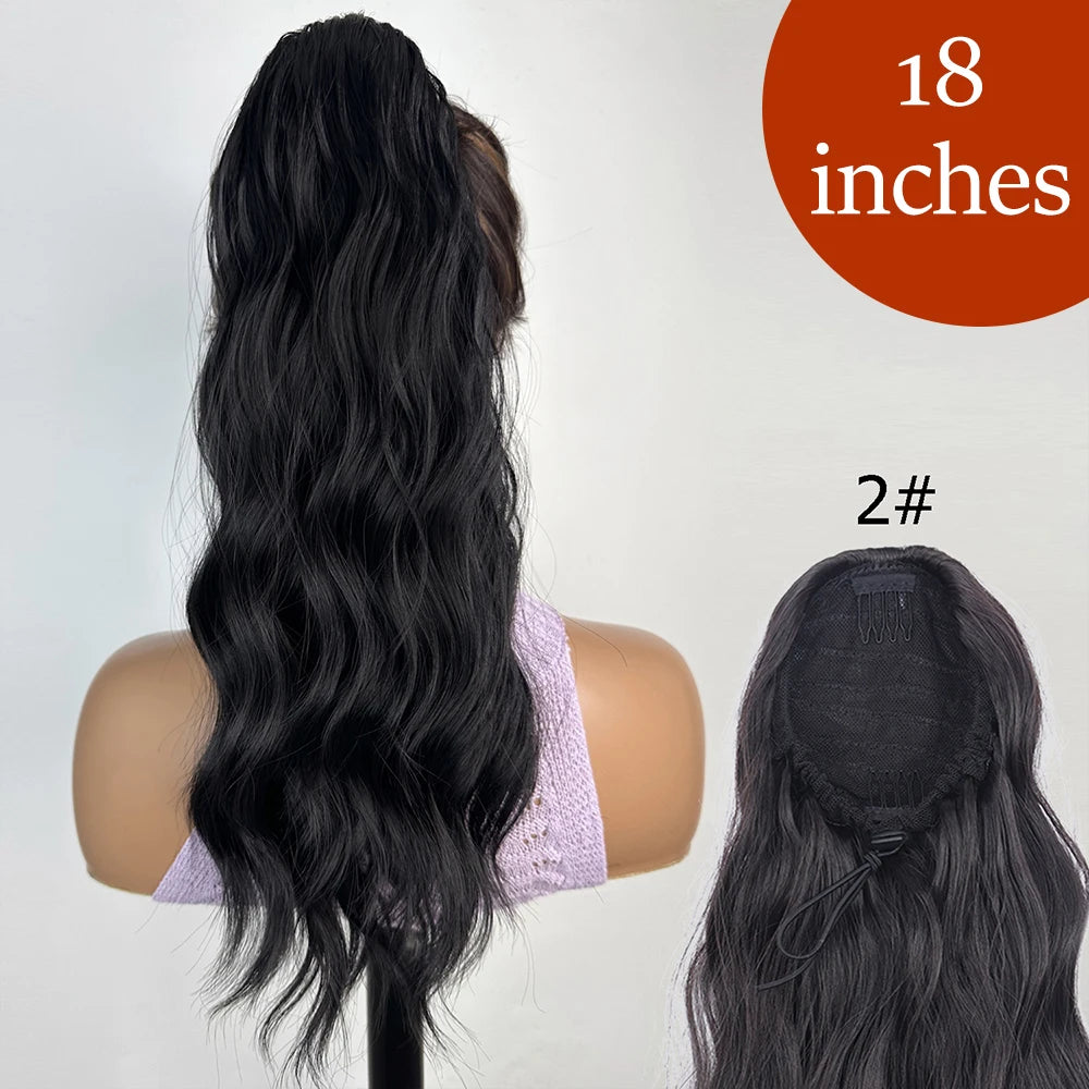 Extensiones de cabello de cola de caballo con Clip de garra larga y recta sintética, pieza de cabello de cola de caballo resistente al calor de 24 pulgadas para mujer, fiesta diaria
