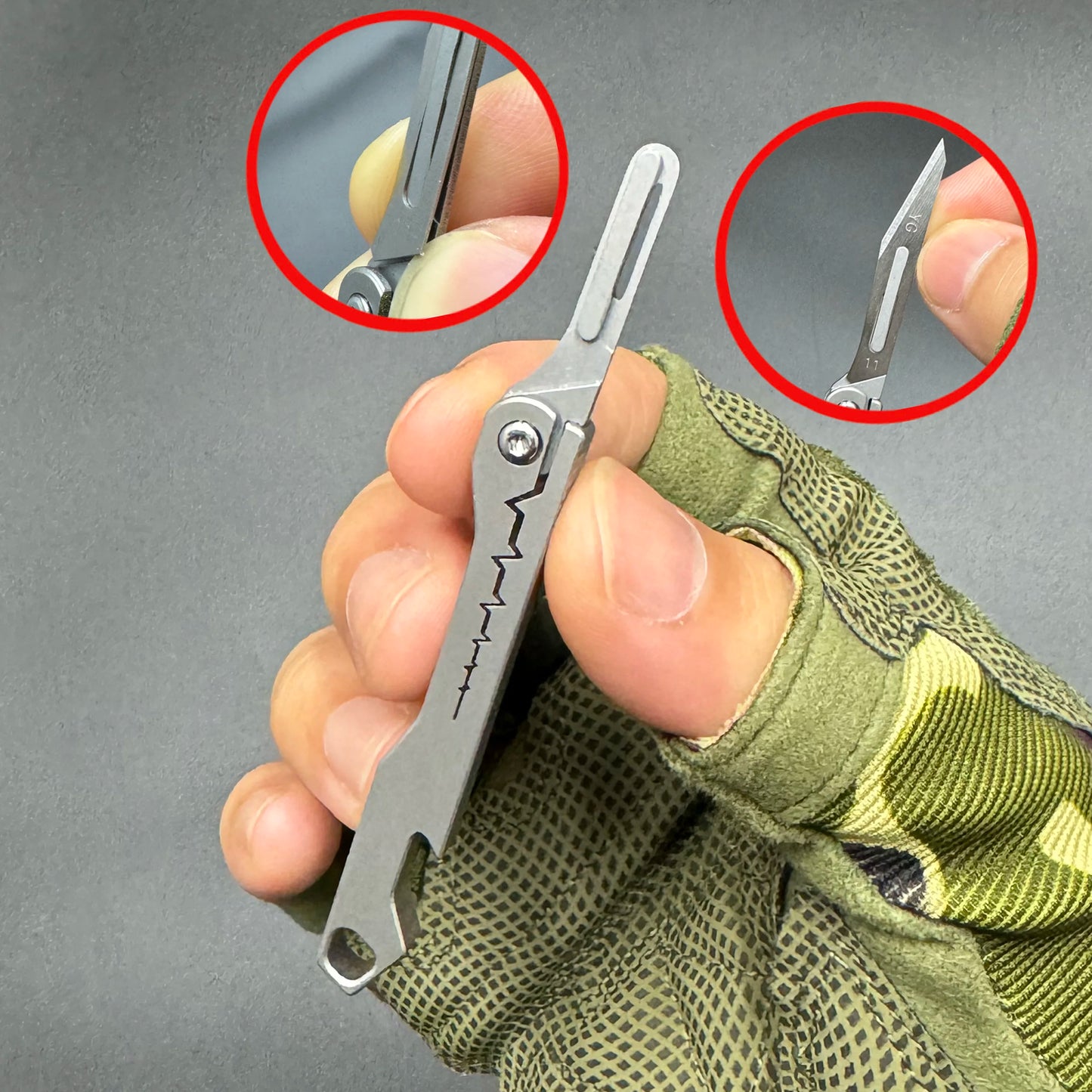 Mini abridor de botellas de titanio, cuchillo de utilidad plegable, multifunción, portátil, desembalaje, llavero de mensajería, herramienta EDC para acampar al aire libre