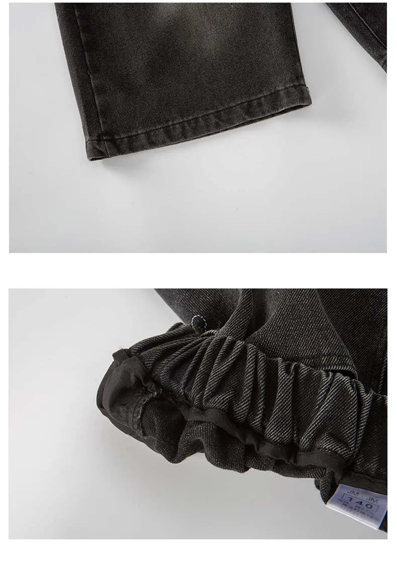 Boy Star Jeans 2025 Verano Nuevo Producto Moda Niños Denim Pantalones medios Pantalones cortos casuales para niños 5-15 años