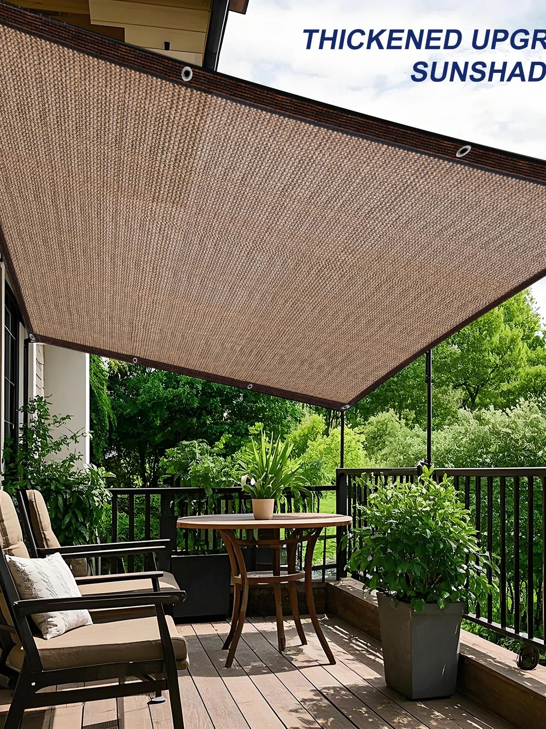 Paño parasol marrón: diseño profesional de protección solar, tasa de barrera ultravioleta al 90%, adecuado para sombrilla de invernadero, pabellón al aire libre, protección para césped, especial para casa de perros y g