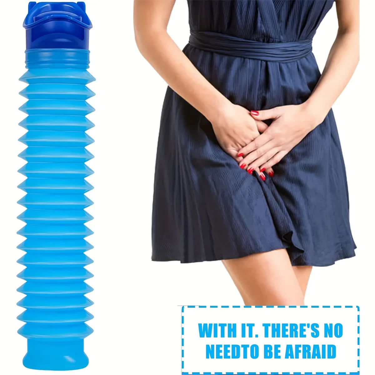 Bolsa de orina portátil para exteriores de 750ML, Mini inodoro para viajes, campamento, senderismo, orinal, entrenamiento para niños, Ansblue plegable