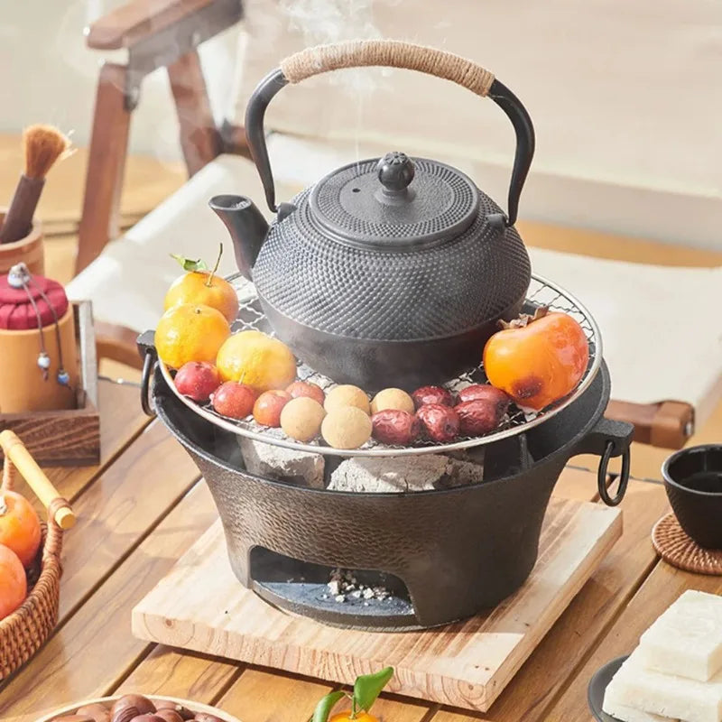 Horno de hierro fundido, chimenea, estufa de carbón y alcohol, barbacoa de estilo japonés coreano, jardÃn familiar, restaurante para acampar al aire libre