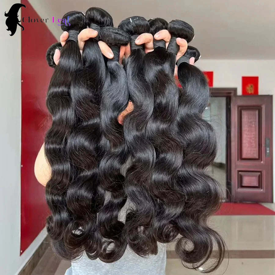 Extensiones de cabello humano ondulado de 24 pulgadas, 100% cabello humano brasileño sin procesar, 1/3/4 mechones para mujeres, mechones gruesos 10A, entrega en 3 dÃas