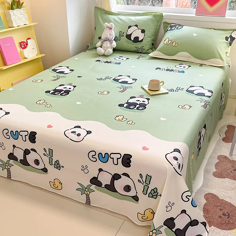 Sábana de algodón 100% con estampado de flores, sábanas dobles para niñas y niños, ropa de cama individual Queen King Size, 1 Uds.