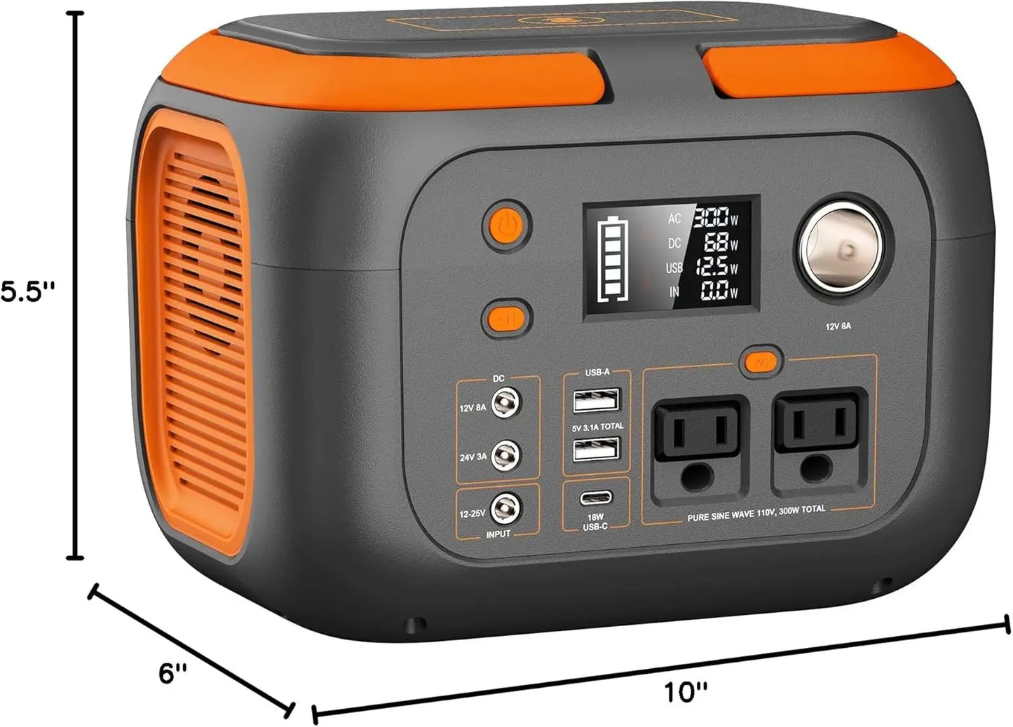Estación de energÃa portátil de 600W/300W/200W, enchufes de CA de 110V, generador Solar, Banco de energÃa de almacenamiento para Camping, viajes, RV, viaje a casa