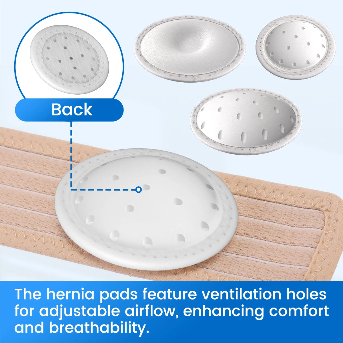 VELPEAU-Cinturón de Hernia Umbilical para bebé, envoltura de ombligo infantil, Truss, carpeta Abdominal con 3 almohadillas de compresión de diferentes formas