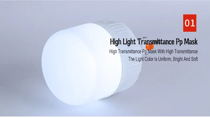 Luz de Camping de 60W y 80W, lámpara LED de emergencia recargable por USB, linternas portátiles para exteriores con gancho para tiendas de barbacoa, bombilla de batería