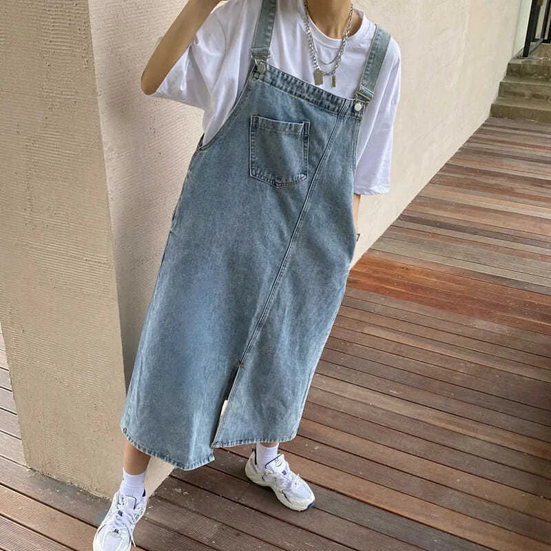Primavera Verano Denim vestido general mujeres sin mangas Jeans vestidos moda femenina sólido Slip Casual suelto Spaghetti Strap vestidos