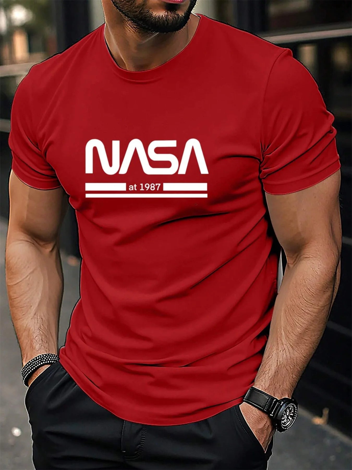 Camiseta de manga corta con cuello redondo para hombre, 100% algodón, informal, a la moda, holgada, de talla grande, con estampado de letras, deportiva