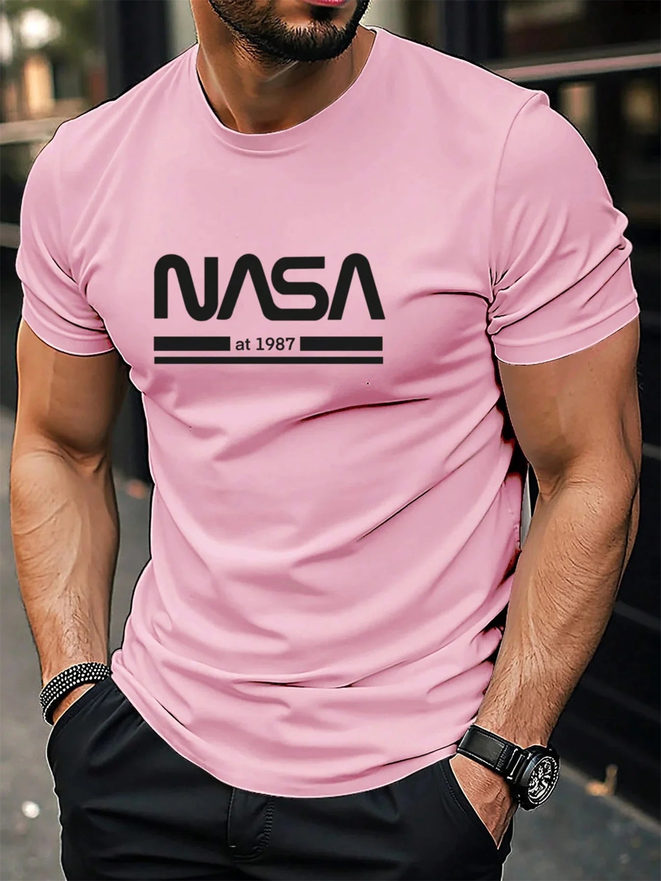 Camiseta de manga corta con cuello redondo para hombre, 100% algodón, informal, a la moda, holgada, de talla grande, con estampado de letras, deportiva