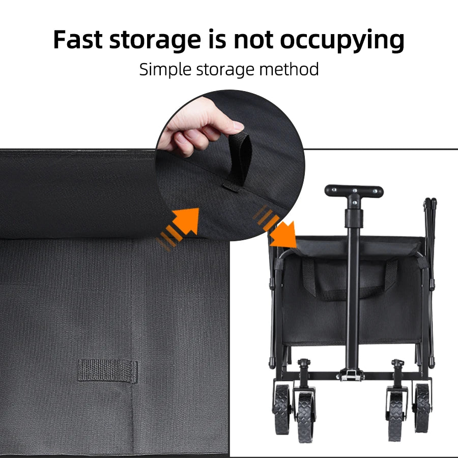 Carro plegable portátil para Picnic y acampada al aire libre, carrito utilitario plegable de alta resistencia, carrito utilitario plegable para compras y playa
