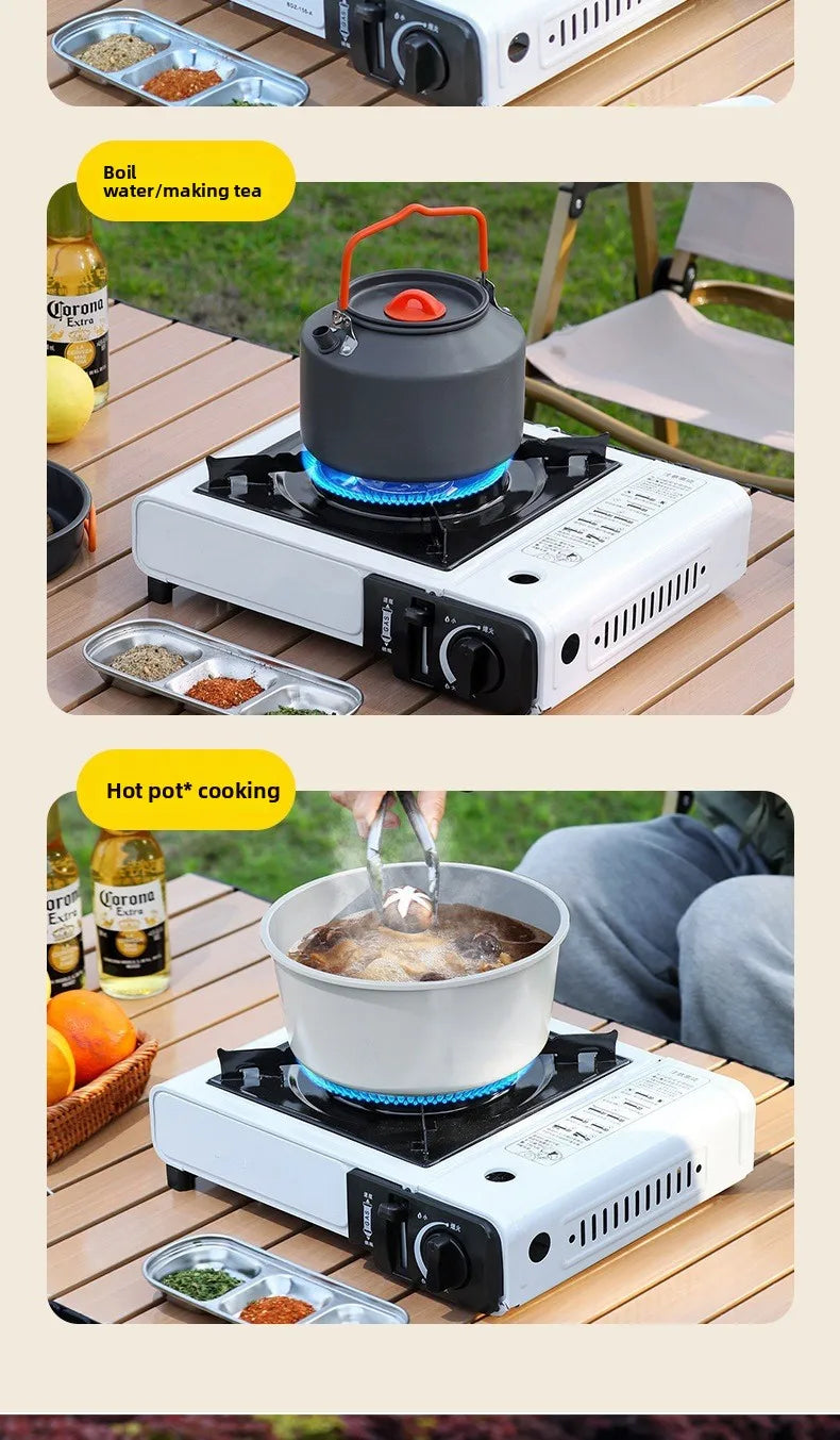 Estufa de gas portátil para olla caliente al aire libre, comercial y adecuada para uso en la naturaleza para acampar, barbacoa, cocina con olla caliente