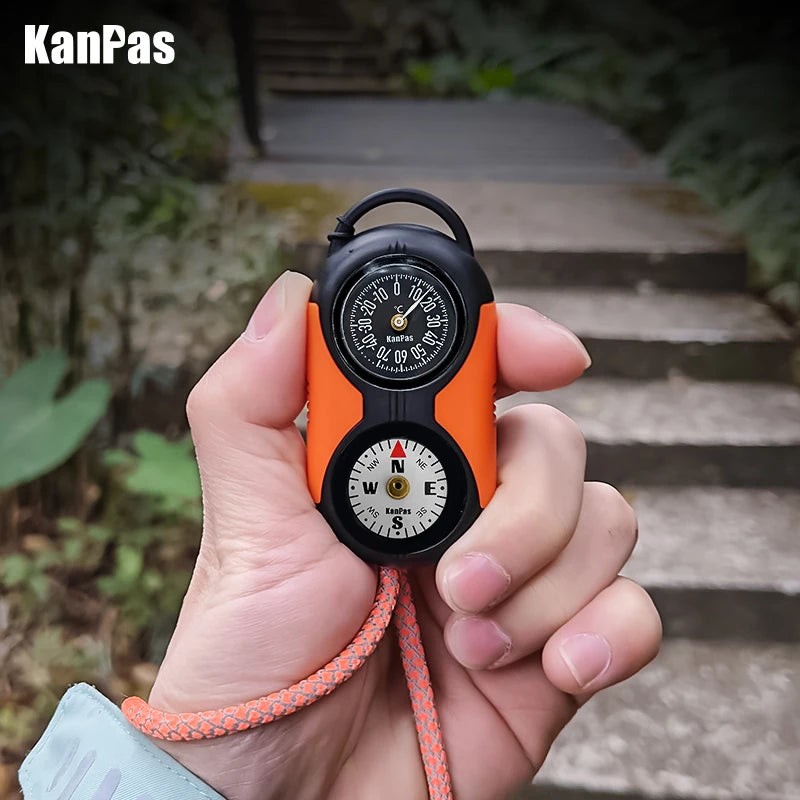 KANPAS Kit de brújula con termómetro/Kit de termohigrómetro de calidad/para exteriores, Camping, senderismo, senderismo, caza, ahorro en vivo, supervivencia