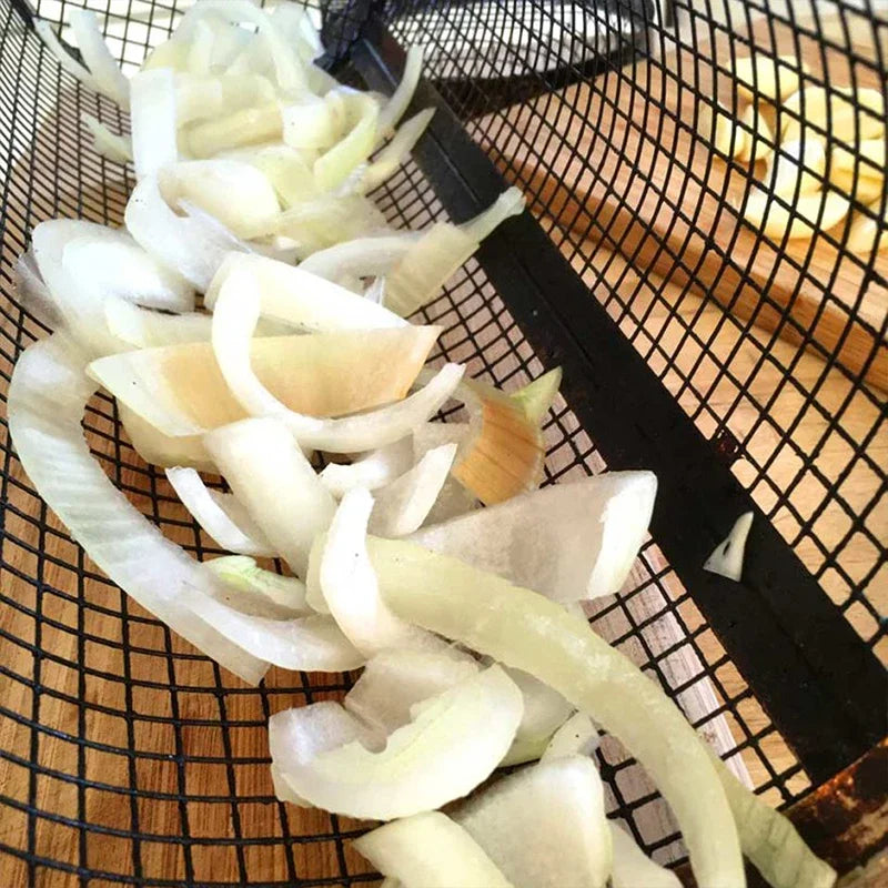 Cesta para parrilla de barbacoa, cesta rodante para asar, jaulas para barbacoa, parrilla cilÃndrica, cestas para asar para acampar al aire libre