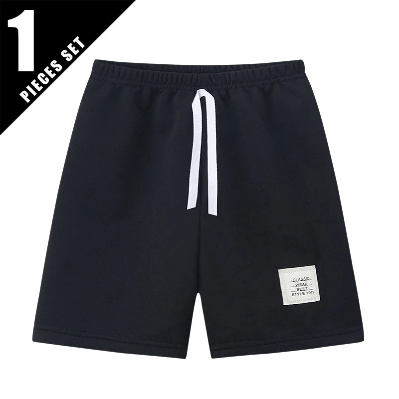 1/3/6 Pcs Children's Solid Color Drawstring Strap Shorts Boy Casual Fashion Pants Girl Joker Comfortable Elastic Waist Pants
