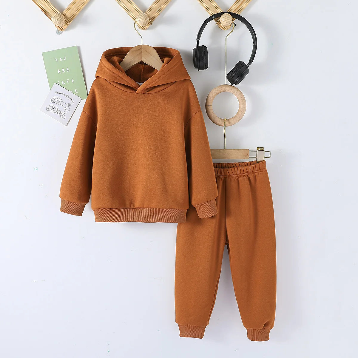 Moda para niños, 2 uds., Jersey con capucha y pantalones, trajes de 1 a 8 años, ropa deportiva informal de manga larga para niños y niñas, chándales, ropa para niños