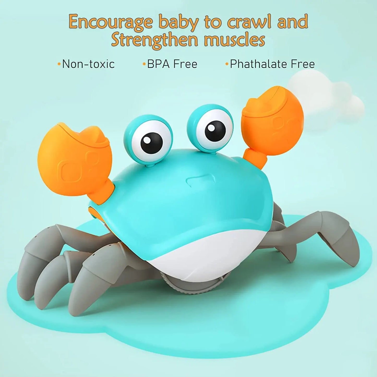 1Pc Escape Cangrejo función de detección automática niños arrastrándose evitando obstáculos mascota electrónica con música