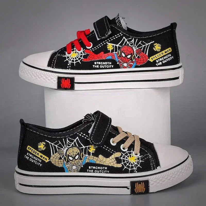 Zapatos de lona Disney para niños, zapatillas de deporte de Spiderman para niños, zapatos antideslizantes para estudiantes, zapatos deportivos de fondo suave para exteriores