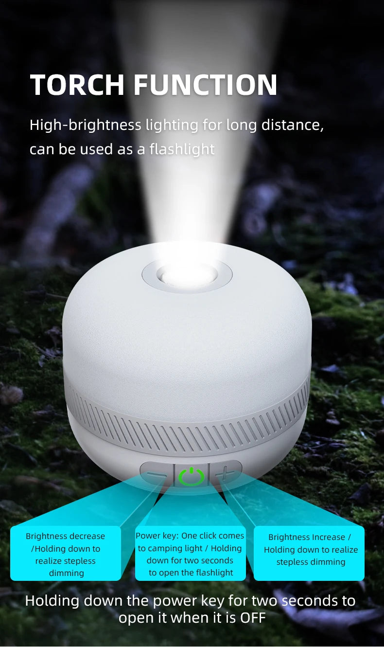 Linterna LED para acampar al aire libre LV10, linterna de Camping recargable de 230 horas con accesorio de iluminación magnético, luz de emergencia portátil