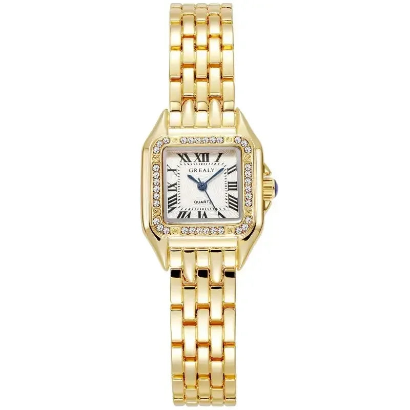 Relojes de lujo para mujer, relojes de pulsera cuadrados de cuarzo de marca clásica para mujer, correa de aleación, reloj de pulsera de negocios para mujer