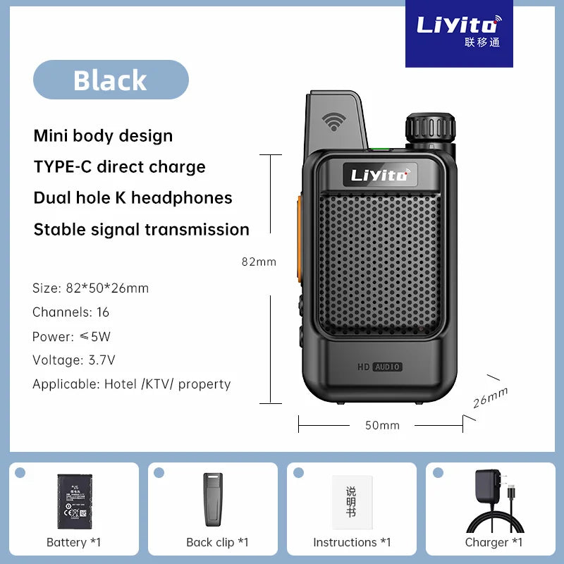 Mini Walkie Talkie UHF portátil, comunicación de largo alcance, radio analógica, camping, niños, hotel, comedor, belleza