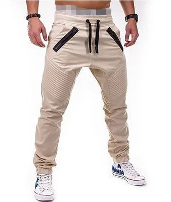 Pantalones largos de tubo con bolsillo para hombre, pantalones bombachos a rayas informales ajustados con cordón y cintura elástica baja para verano, BSD-8812