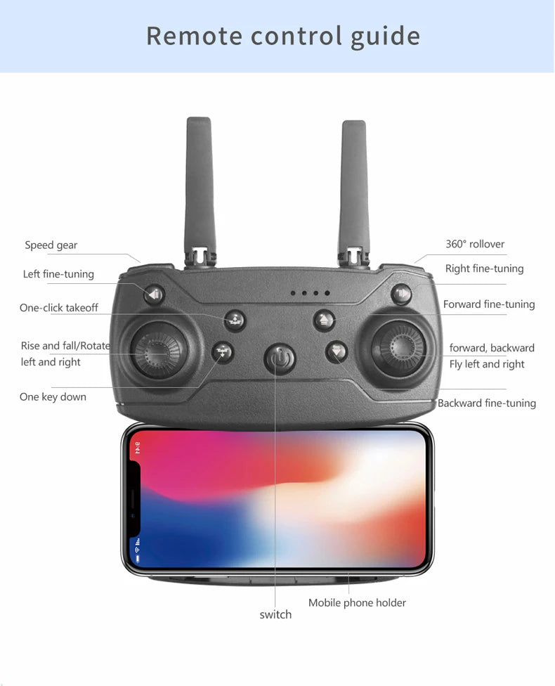 Nuevo Dron E99Pro RC 4K profesional con cámara HD gran angular de 1080P helicóptero plegable WIFI FPV altura mantener juguete de regalo
