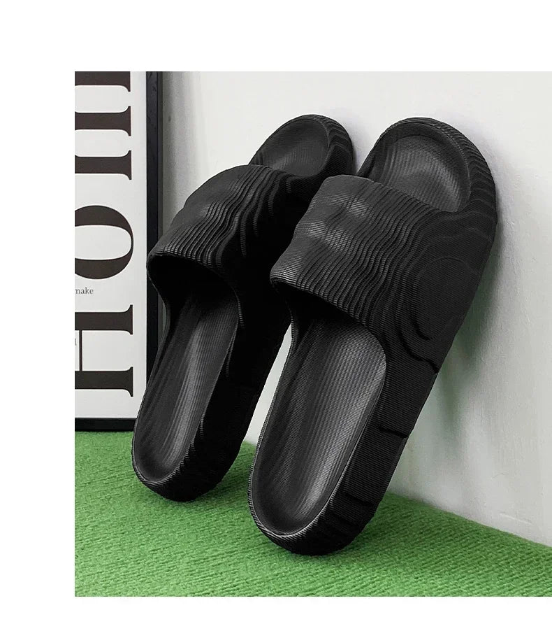 Zapatillas de casa suaves para parejas, zapatillas de baño antideslizantes para interiores de verano, sandalias de Hotel de Color sólido, chanclas para hombres y mujeres, zapatos planos