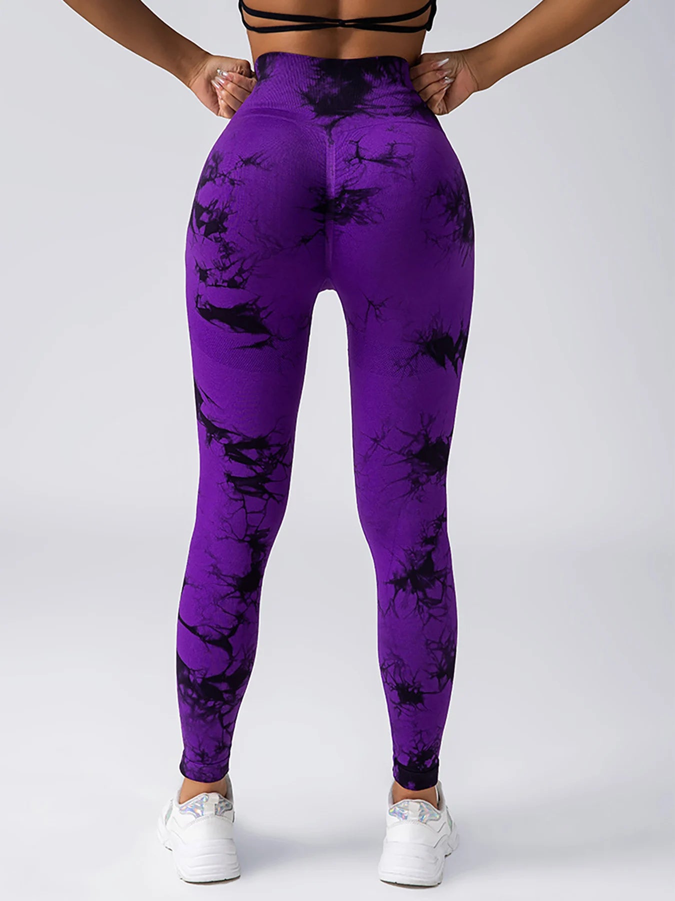 Leggings sin costuras Tie Dye para mujer, pantalones de Yoga de cintura alta, mallas elásticas de levantamiento de glúteos, mallas deportivas de cintura ancha