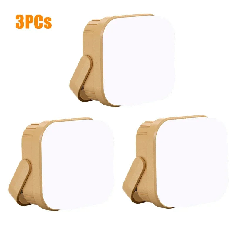 Mini luz portátil para acampar, lámpara recargable por USB, ABS, linterna de emergencia para exteriores, luz nocturna, 3 modos de iluminación, linterna para senderismo