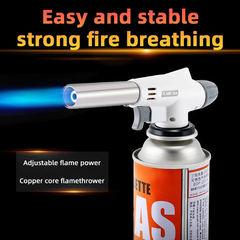 Pistola de llama antorcha para cocinar autólisis Gas butano quemador de soldadura quemador de Gas llama soplete de Gas soplado para barbacoa Camping Cookin