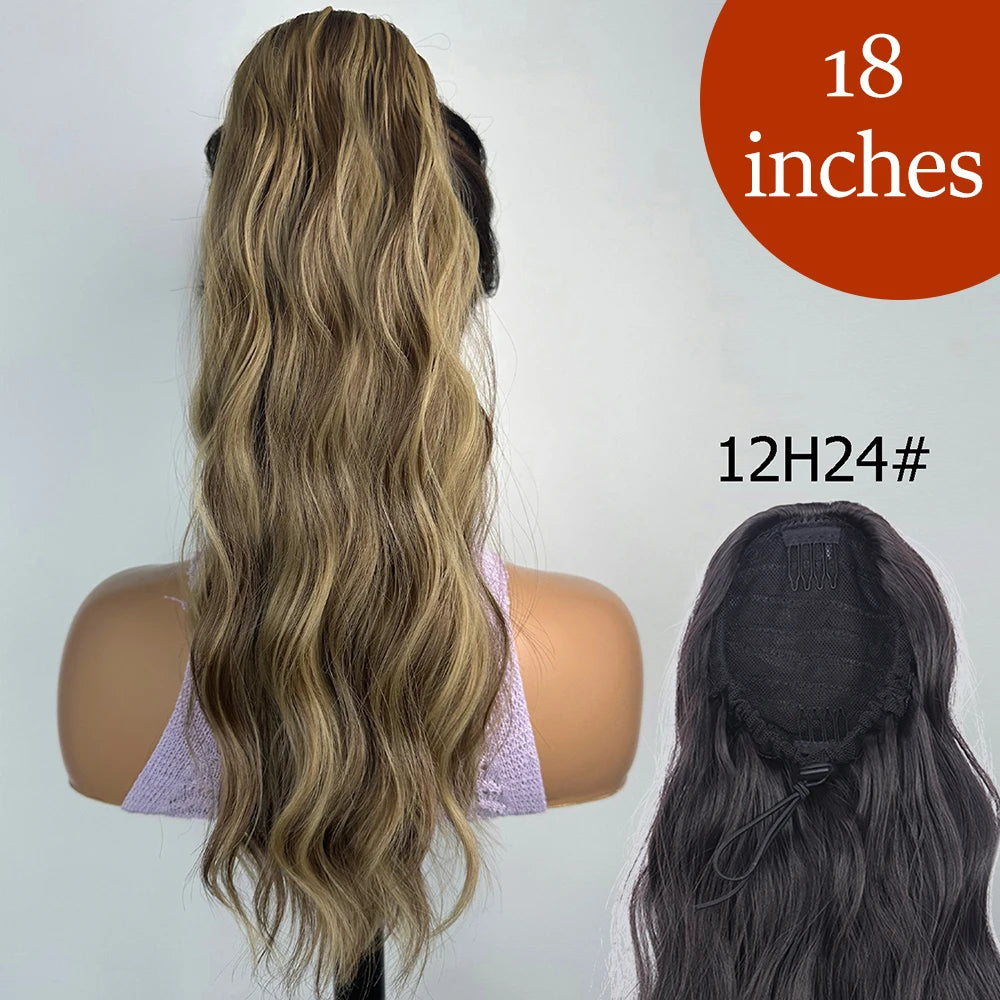 Extensiones de cabello de cola de caballo con Clip de garra larga y recta sintética, pieza de cabello de cola de caballo resistente al calor de 24 pulgadas para mujer, fiesta diaria