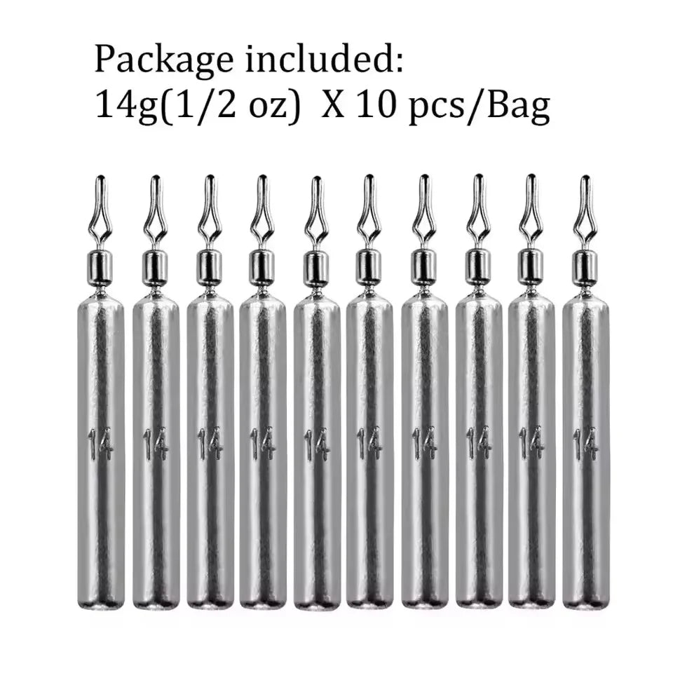 10 unids/lote, plomos de peso para pesca, 3,5g, 5g, 7g, 10g, 14g, cebo suave, accesorios para aparejos de pesca de lubina, conector de gancho de plomos de lÃnea