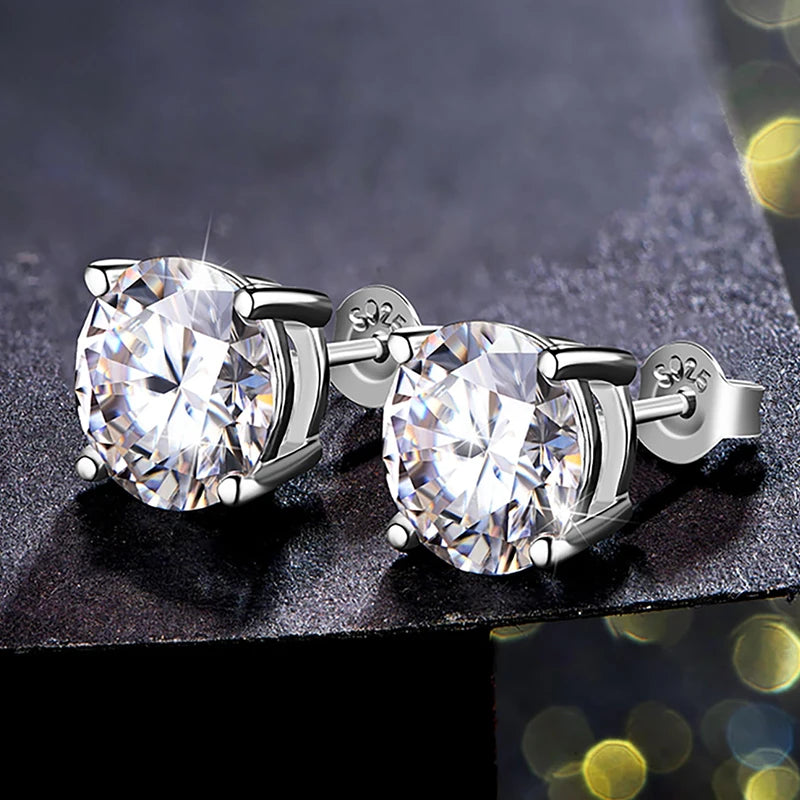 Plata de Ley 925 auténtica pendientes de circonita Ins CZ de 3mm, 4mm, 5mm, 6mm y 7mm para mujer, joyería fina chapada en oro de 18k, regalo para niñas