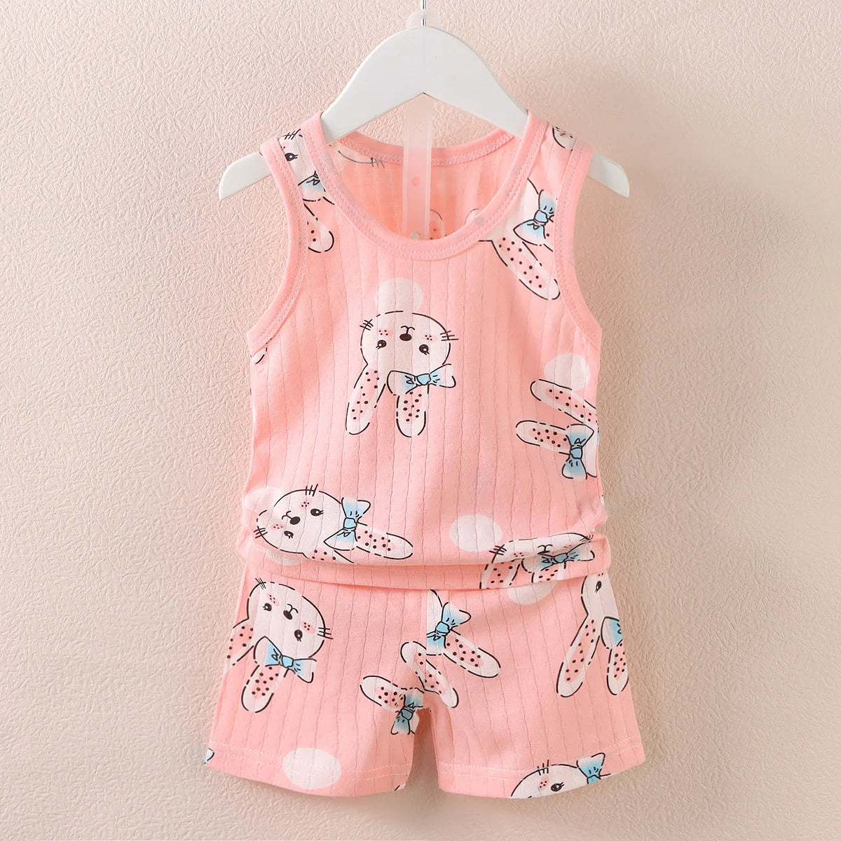 Ropa para niños, Tops sin mangas estampados, pantalones cortos, lindo, transpirable, chaleco de verano para niños, conjunto de pantalones cortos, camiseta sin mangas para ropa de bebé para niños