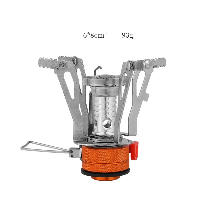 Estufa plegable para exteriores, Mini estufa de Gas de aleación ultraligera para acampar, senderismo, horno de Gas, cocina portátil para pícnic al aire libre