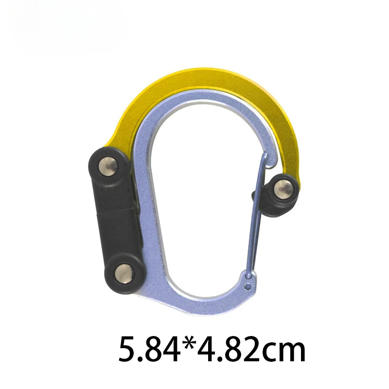 Mosquetón con Clip de engranaje híbrido multifuncional, gancho giratorio de 360 grados, hebilla fuerte, mochila de viaje para acampar, senderismo, dispositivo para exteriores