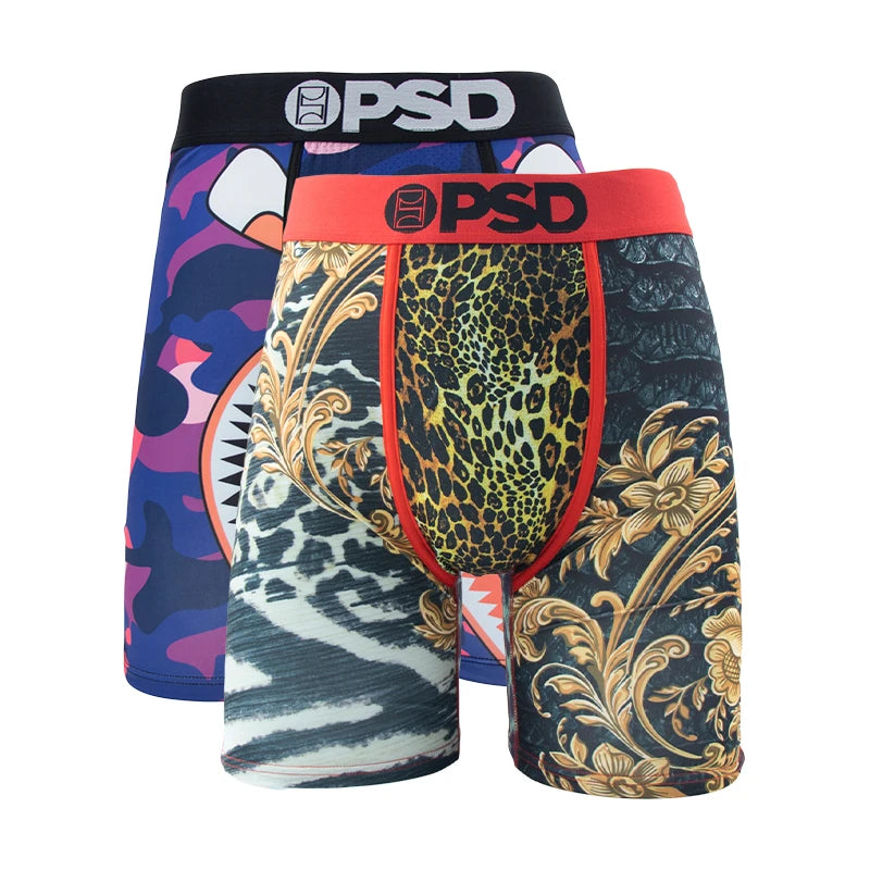 OZPSD, 2 uds., calzoncillos Boxer para hombre, calzoncillos transpirables para hombre, bragas para hombre de talla grande, L-2XL estampado, ropa interior de natación para hombre, Boxers sexis