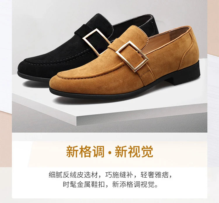 Zapatos de vestir para hombre, mocasines formales de diseñador, zapatos de cuero de gamuza, mocasines de trabajo Social y negocios, boda