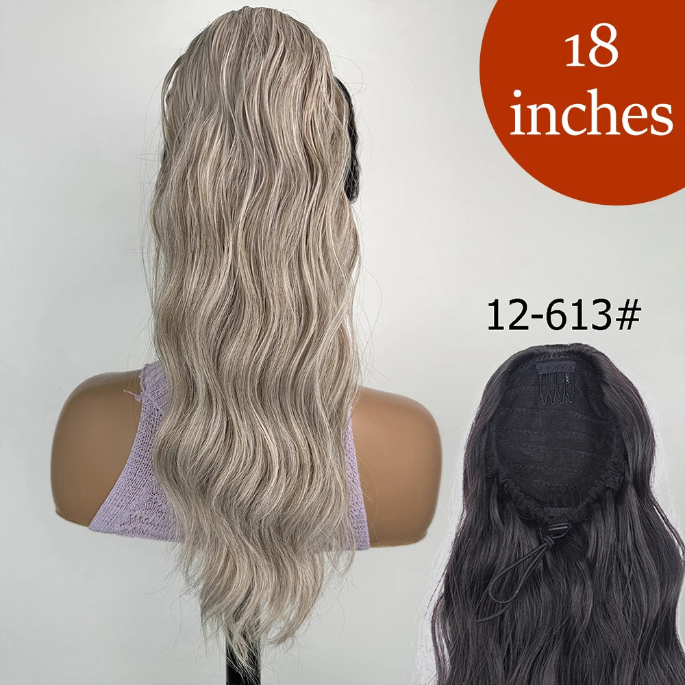 Extensiones de cabello de cola de caballo con Clip de garra larga y recta sintética, pieza de cabello de cola de caballo resistente al calor de 24 pulgadas para mujer, fiesta diaria