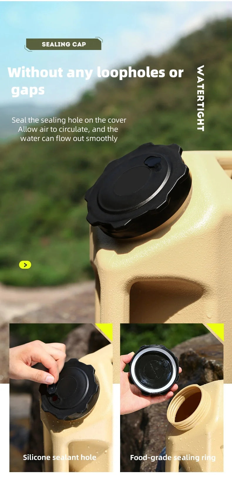 Cubo de agua para vehículo de recorrido autónomo al aire libre, cubo de almacenamiento de agua para el hogar, cubo de agua para acampar, cubo de agua pura potable