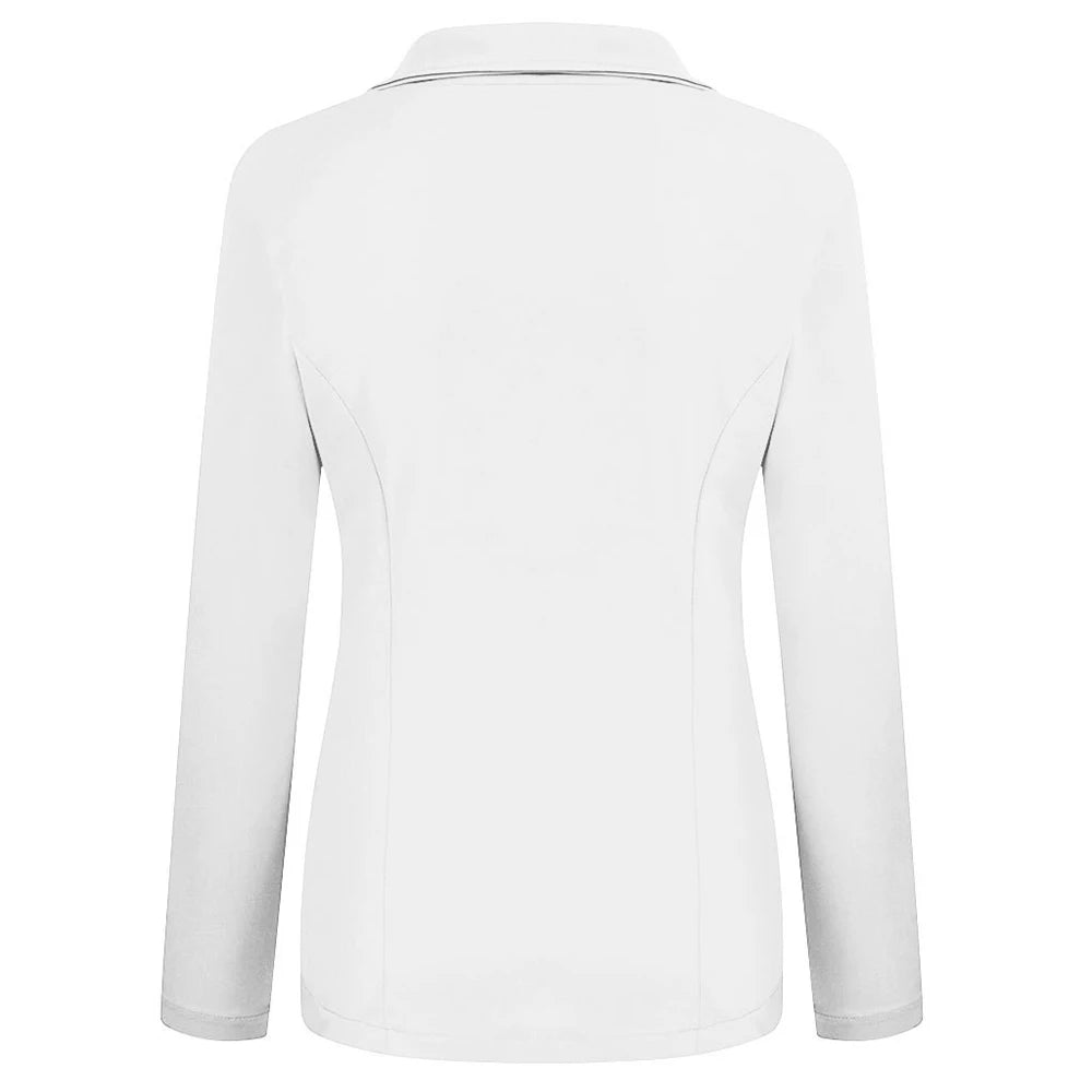 Abrigo deportivo elegante para mujer, top informal deportivo de oficina ajustado de manga larga