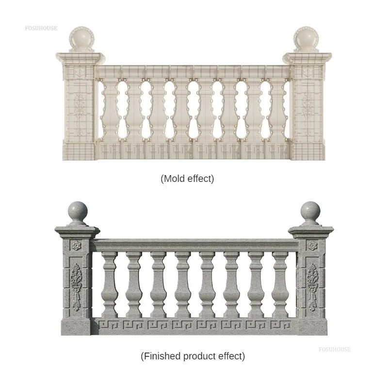 Nuevo molde de barandilla de columna romana gruesa, edificios de jardín, barandilla fundida en el lugar, columna de cemento, molde de barandilla reutilizable para balcón