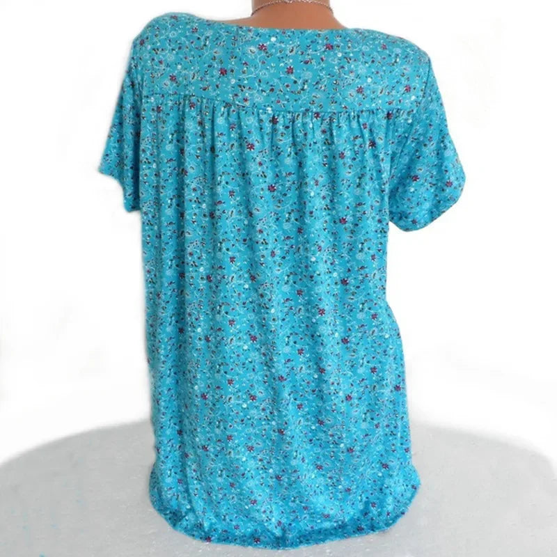 Camiseta holgada sin mangas para mujer, ropa de dormir de casa con cuello en V, Tops con estampado Floral, camisetas informales sexys a la moda para mujer