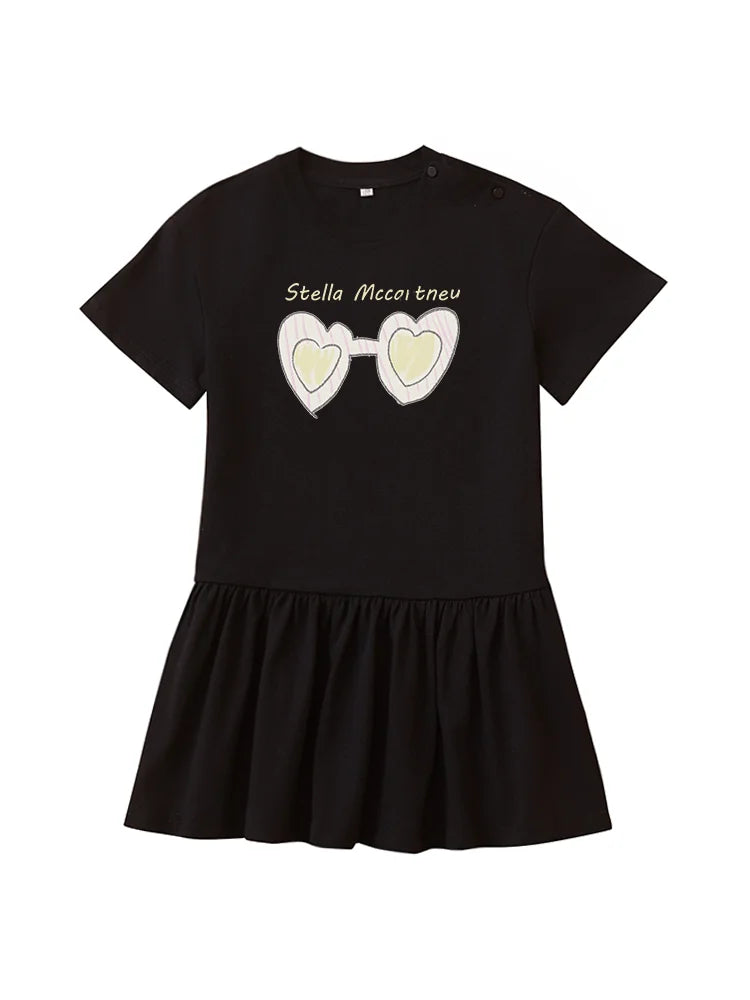 Vestido de verano para niñas, moda informal para vacaciones, falda para niños, vestido de princesa de manga corta de algodón para fiesta, comodidad suave